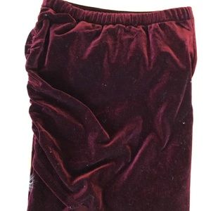 Maroon velvet mini skirt